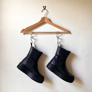 Vagabond Tara Black Platform Boots Cow & Goat Leather + Organic Cotton Lining